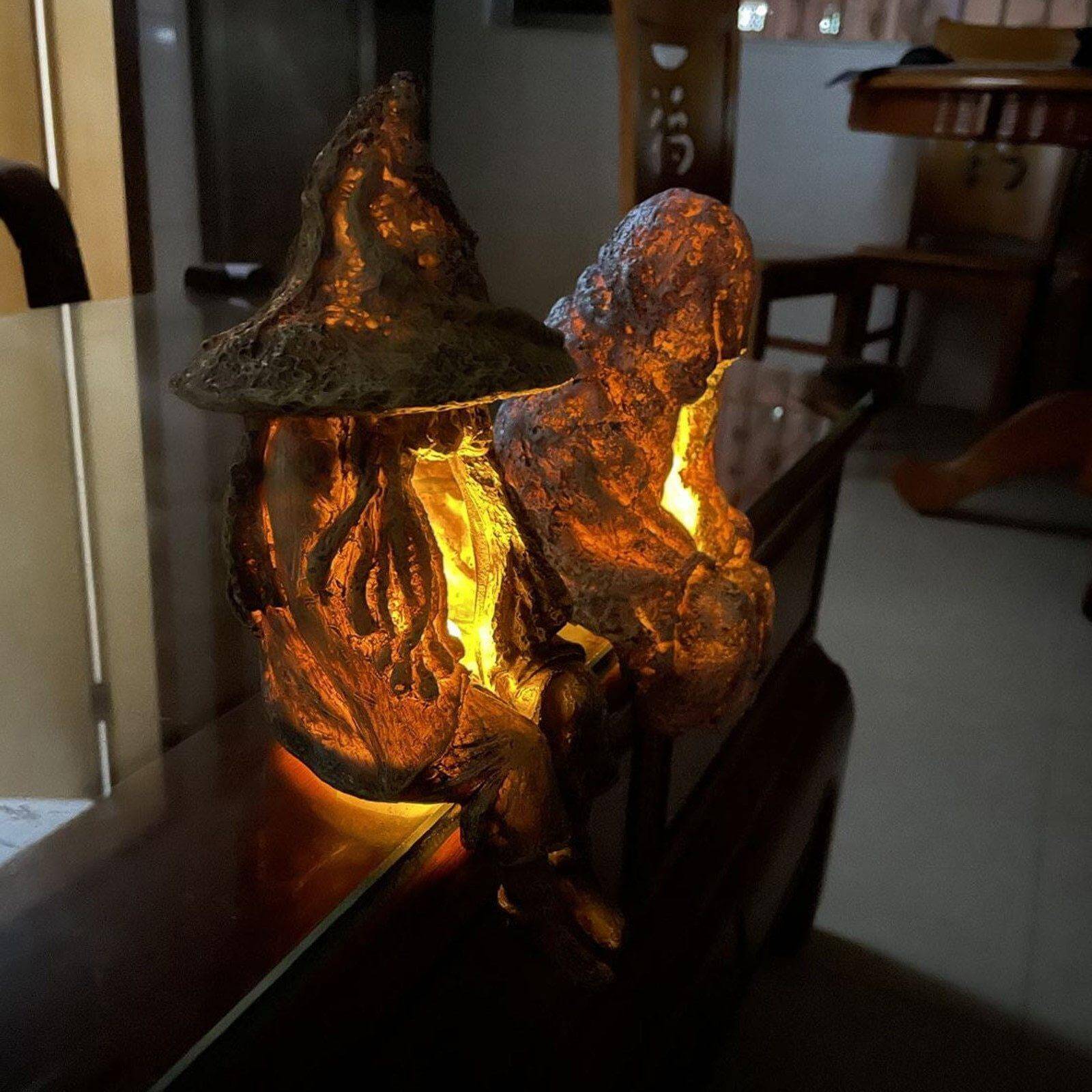 Witch Solar Energy Resin Lamp