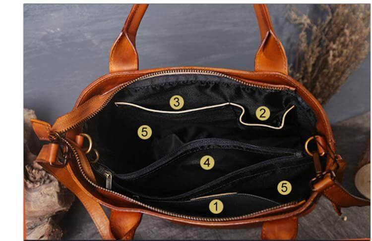 Vintage Pure Leather Luxury Women One Shoulder Purse