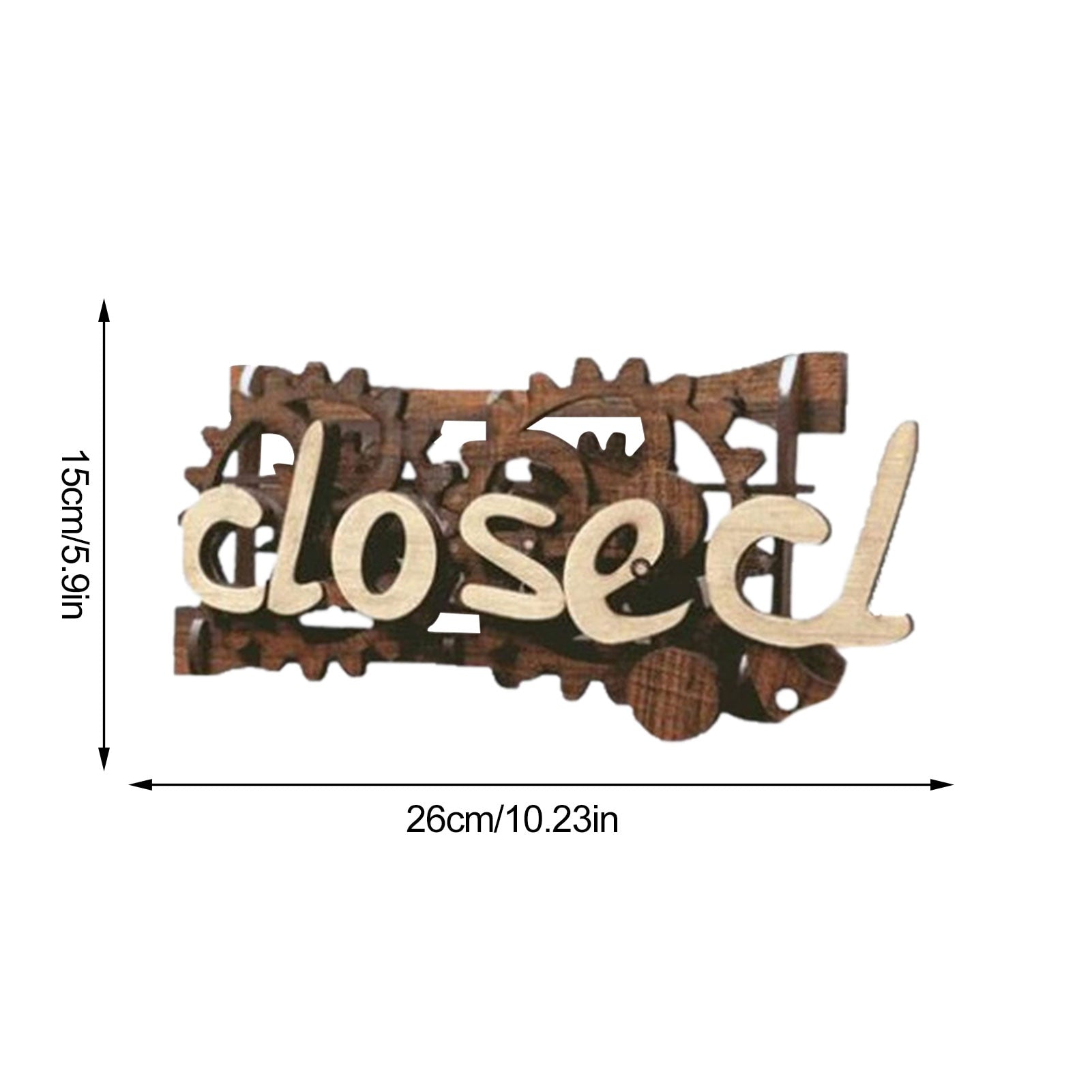 Wooden Double-Sided Reversible Open Closed Sign