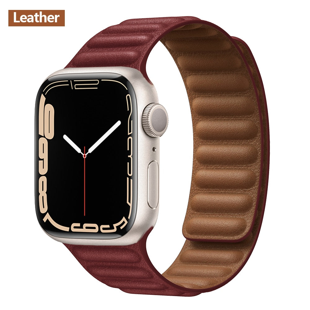 Magnetic Strap Leather Smart Watch Band