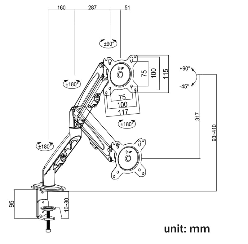 Adjustable Rotating Monitor Holder Stand