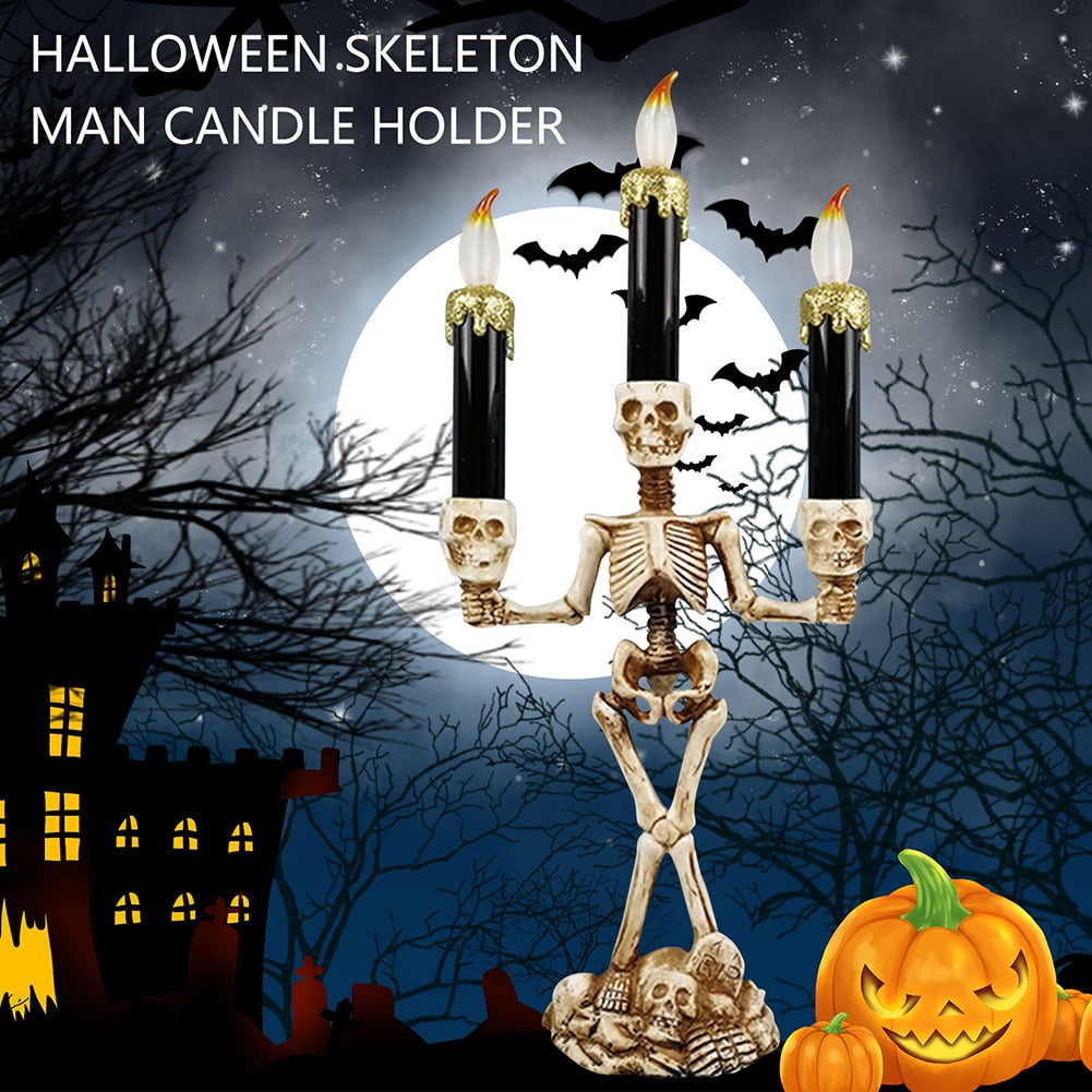 Scary Skeleton Halloween Candle Lights