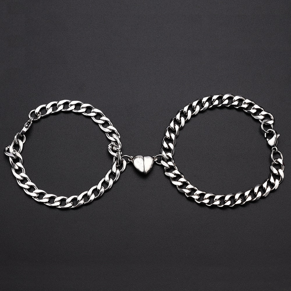 Heart-Shaped Magnet Couples Bracelet