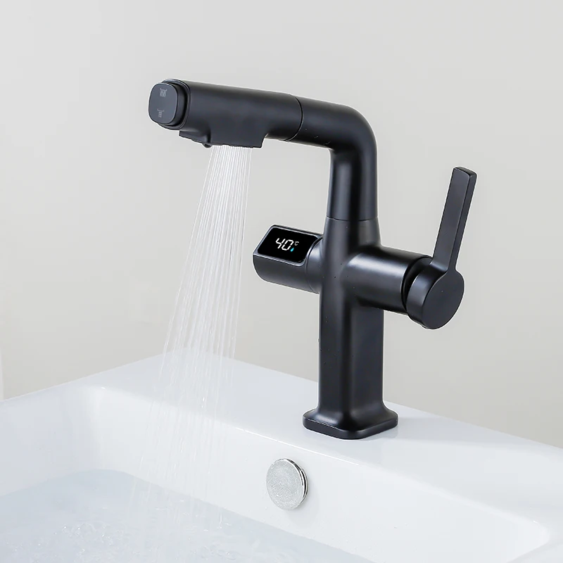 Elegant House Brass Aqua View Bathroom Digital Faucet