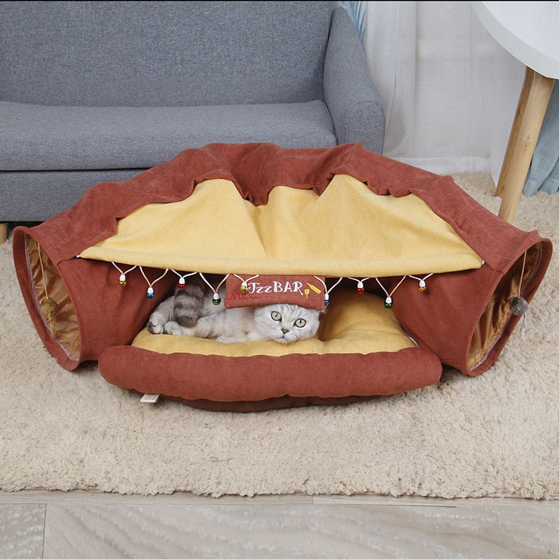 Pet Crawl Foldable Bed Tunnel Toy House