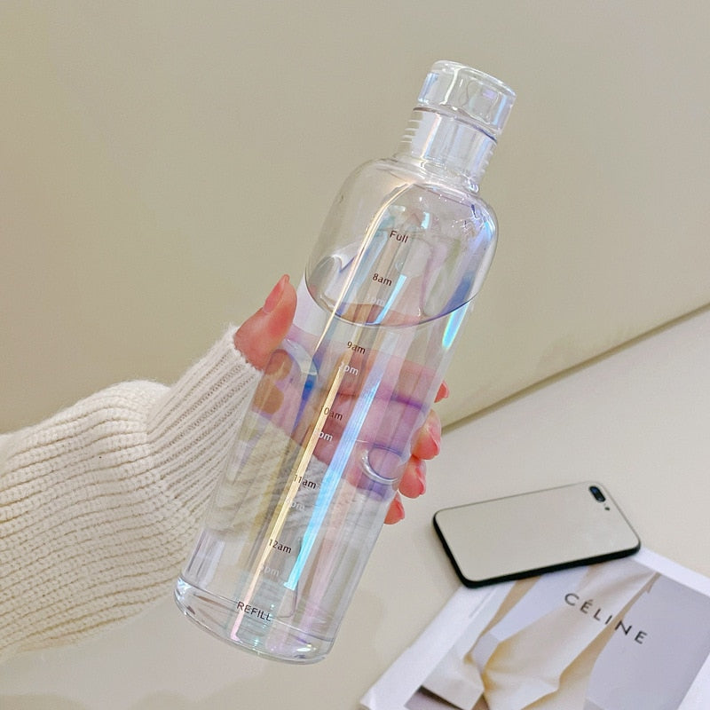 Time Scale Heat-Resistant Glass Water Bottle