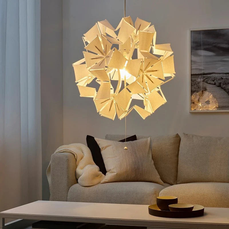 Elegant Retractable Bauhinia Blossom Pendant Light