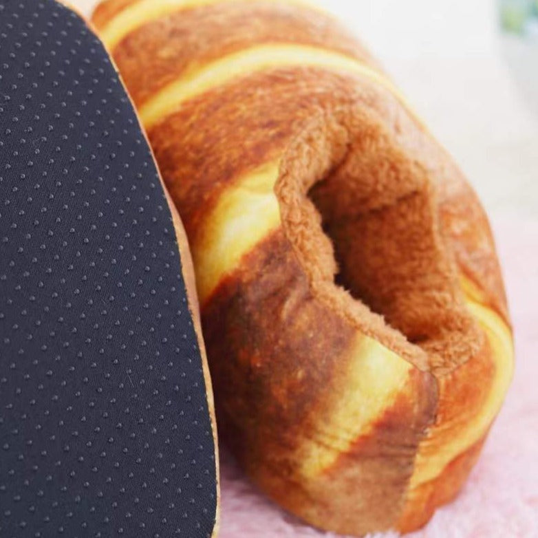 Creative Toast Bread Winter Slippers