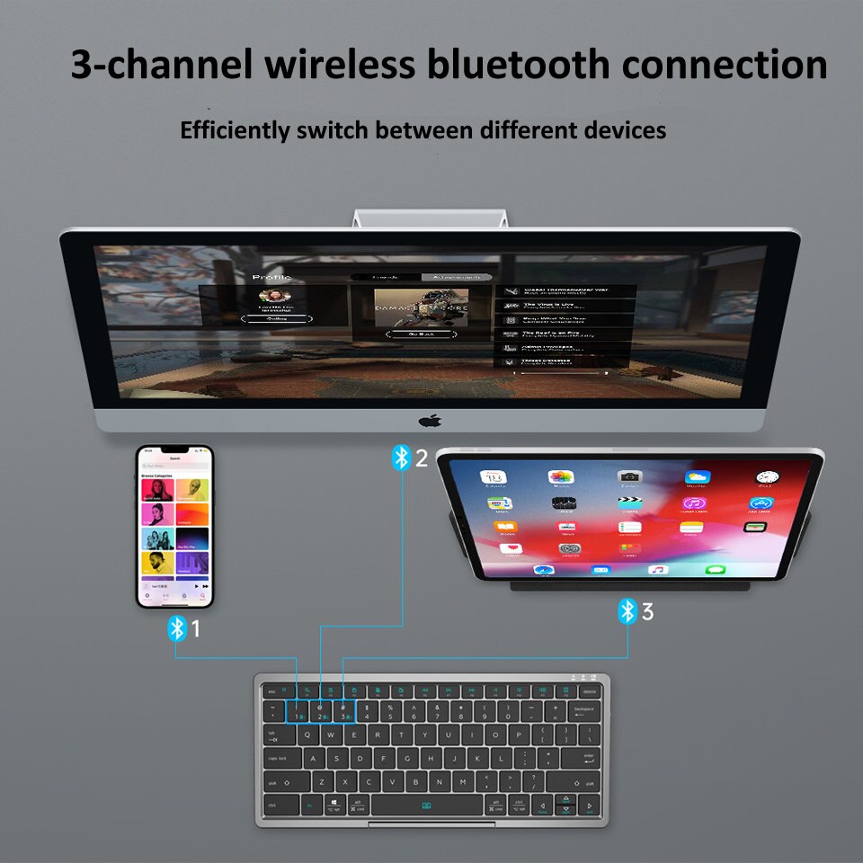 Tablet Holder Wireless Practical Touchpad Portable Keyboard