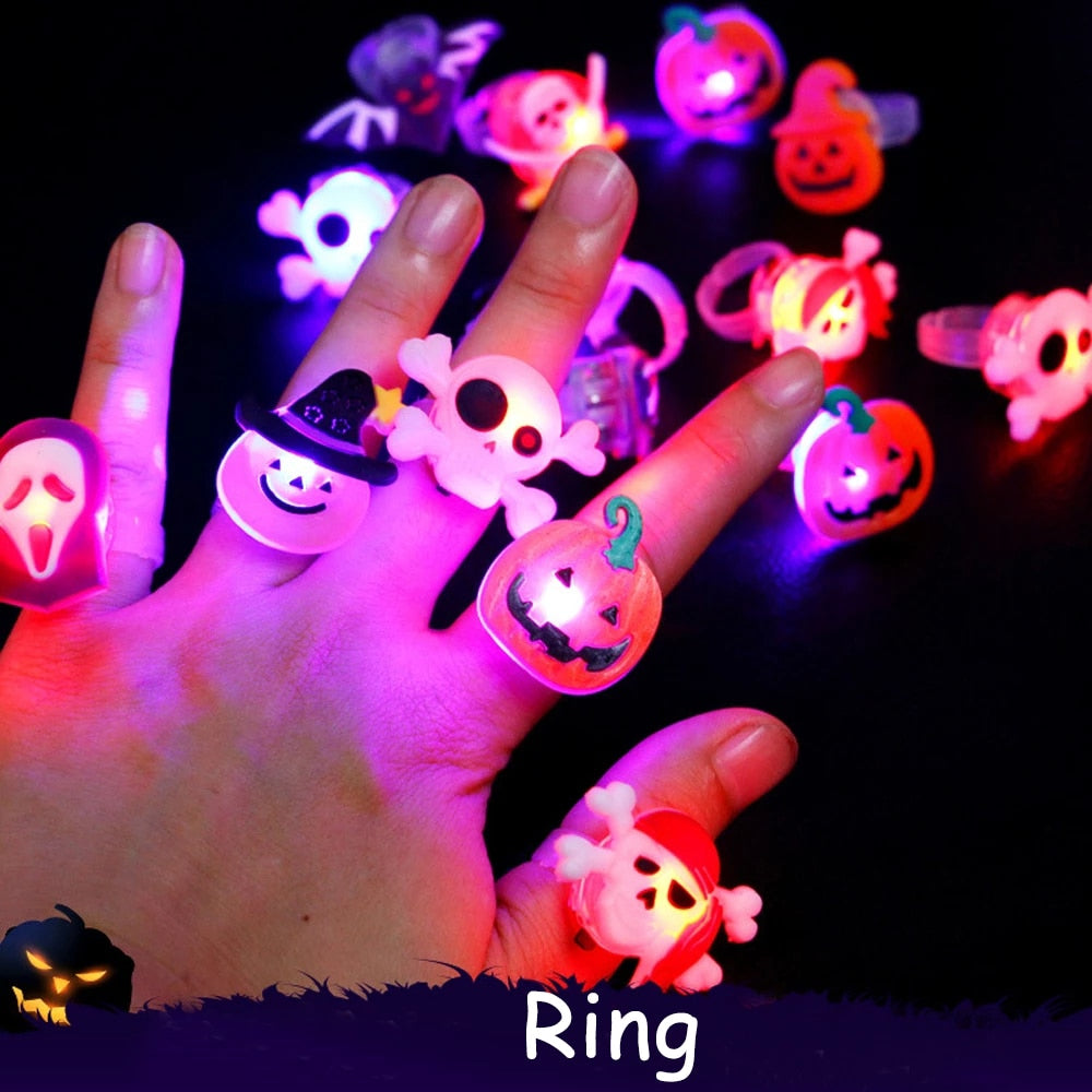 Glowing Ghost Skull Rings