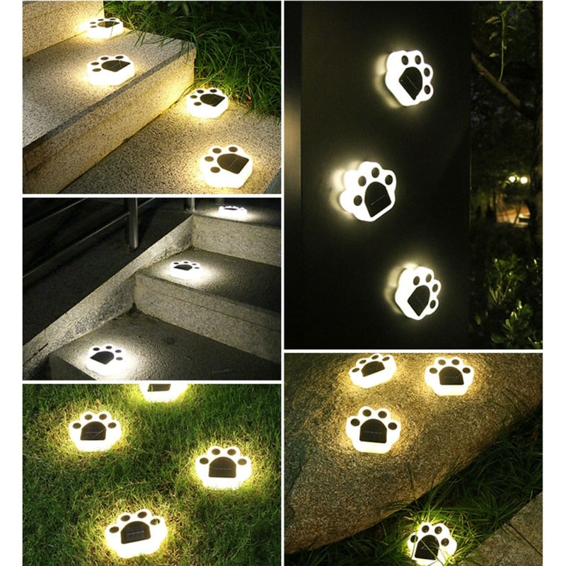 Cat Paw Solar Powered Outdoor Floor Lamps