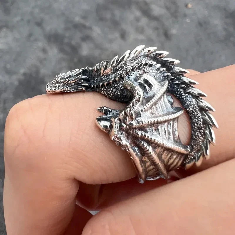 Majestic Dragon Wing Open Ring