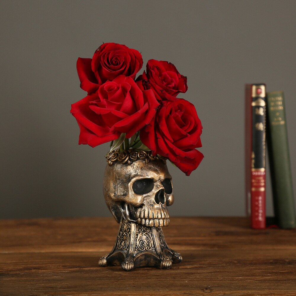 Resin Skull Flower Pot