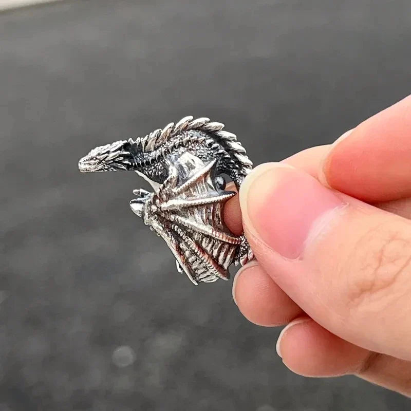 Majestic Dragon Wing Open Ring