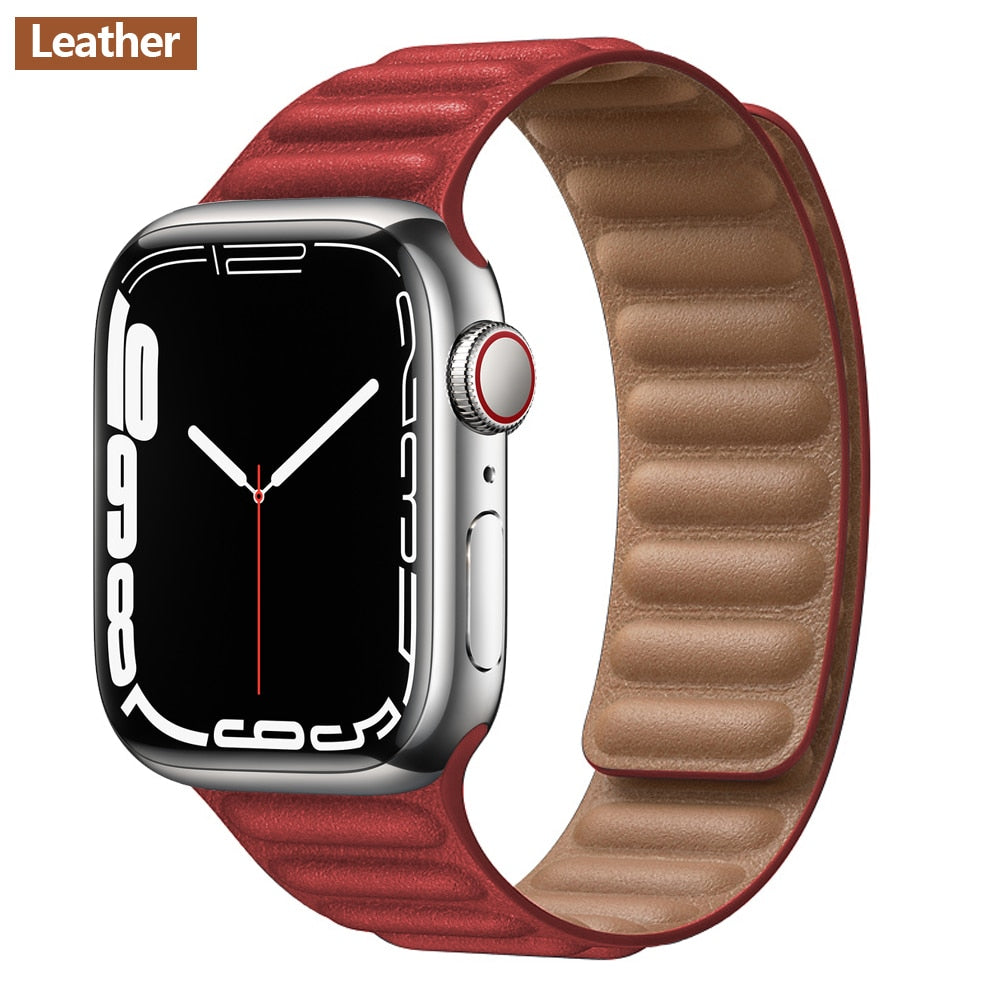 Magnetic Strap Leather Smart Watch Band