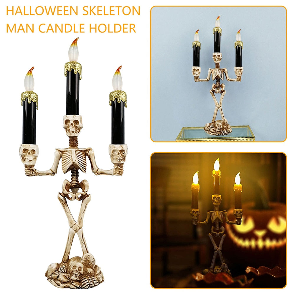 Scary Skeleton Halloween Candle Lights