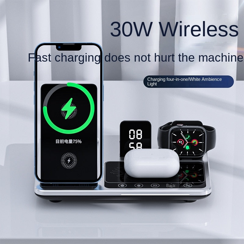 All-In-One Wireless Charging Dock Clock