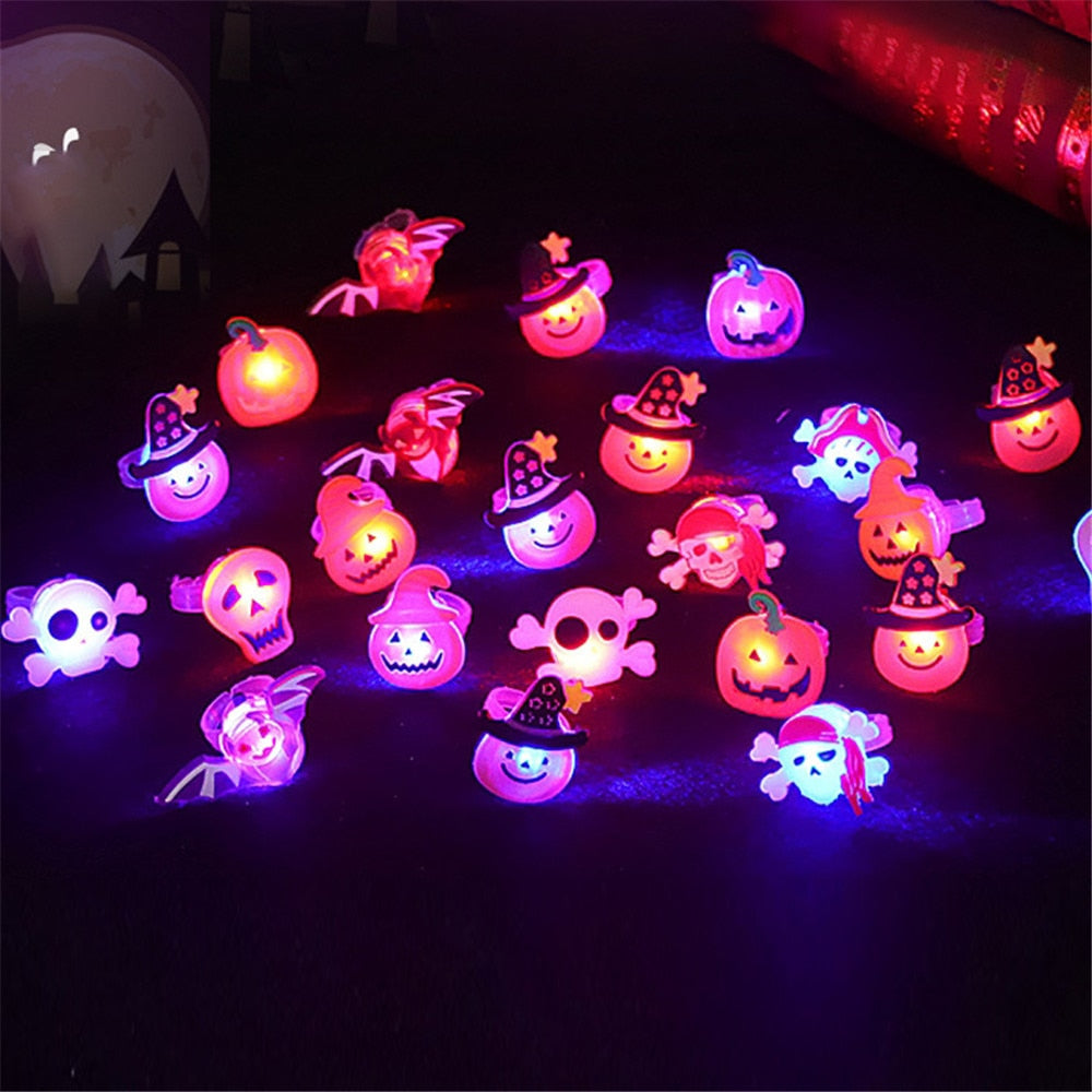 Glowing Ghost Skull Rings