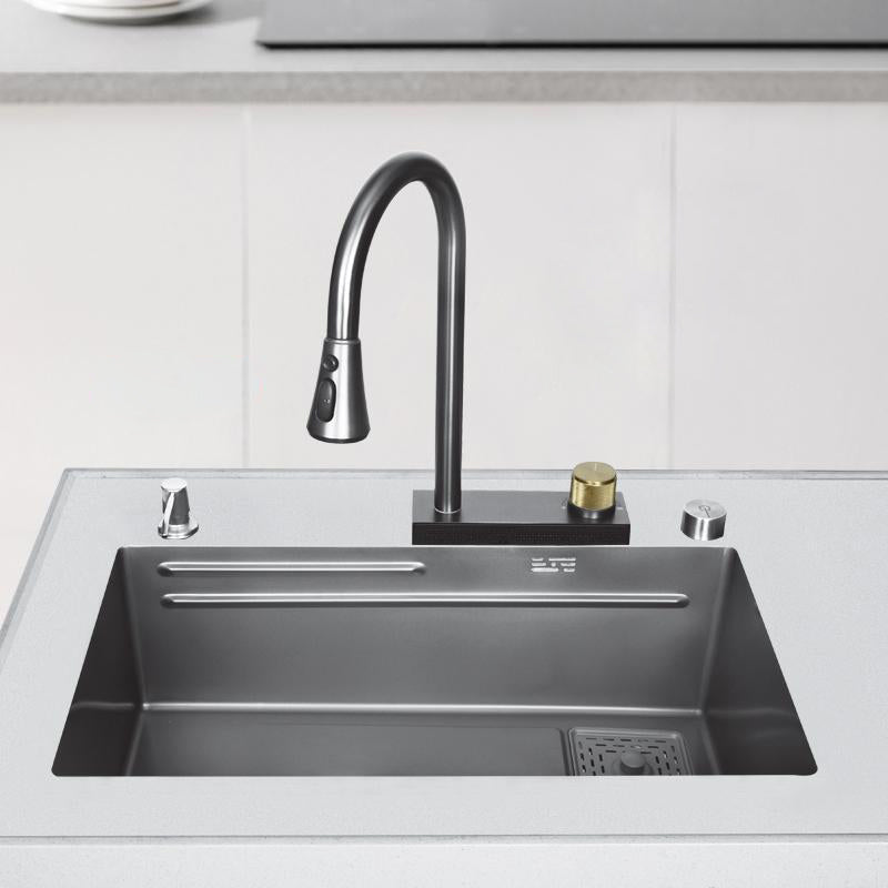 Elegant Stainless Steel Waterfall Kitchen Sink