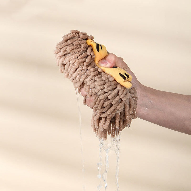 Quick Water Absorber Bear Plush Hand Towel