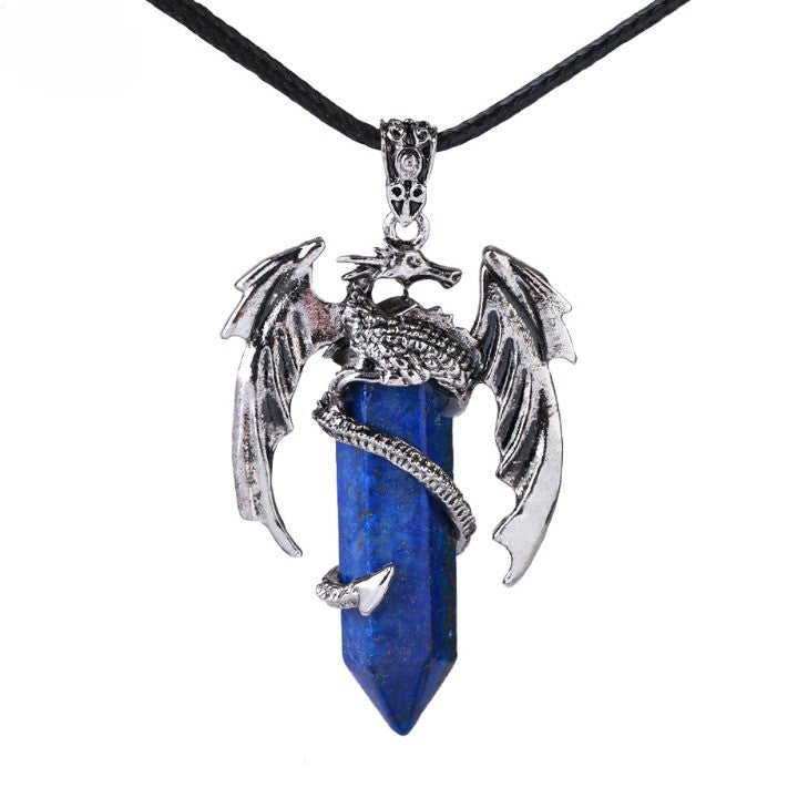 Bohemian Style Natural Mystic Gemstone Dragon Necklace