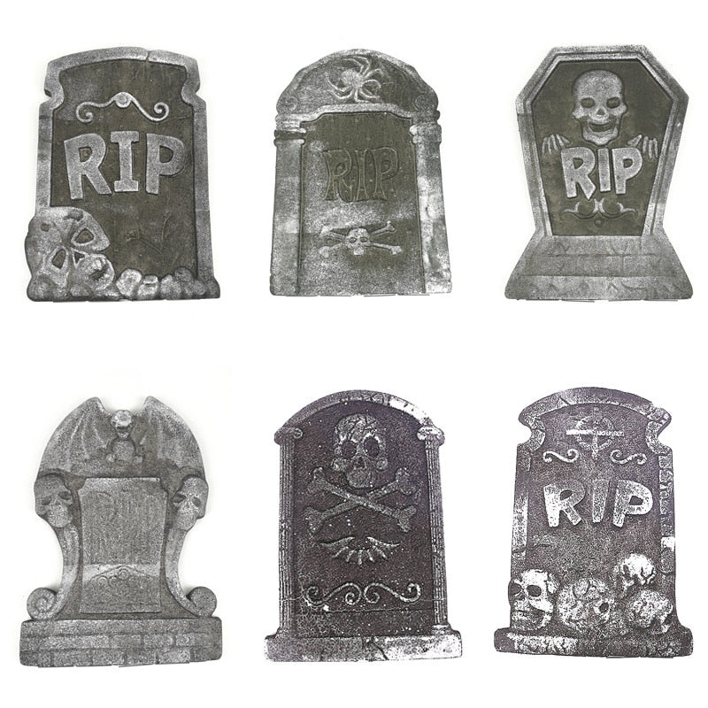 Foam Skeleton Halloween Tombstone