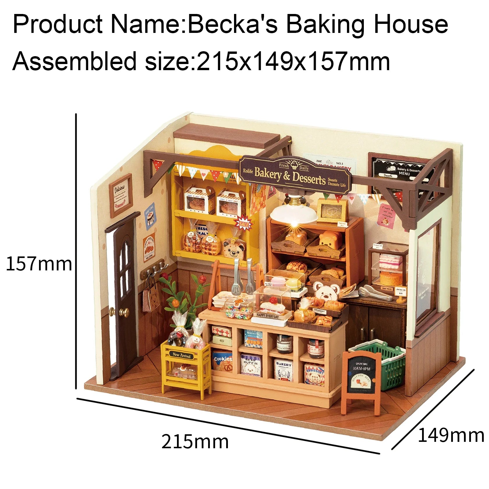 Miniature Cafe Wooden Assembly DIY Bakery Kit