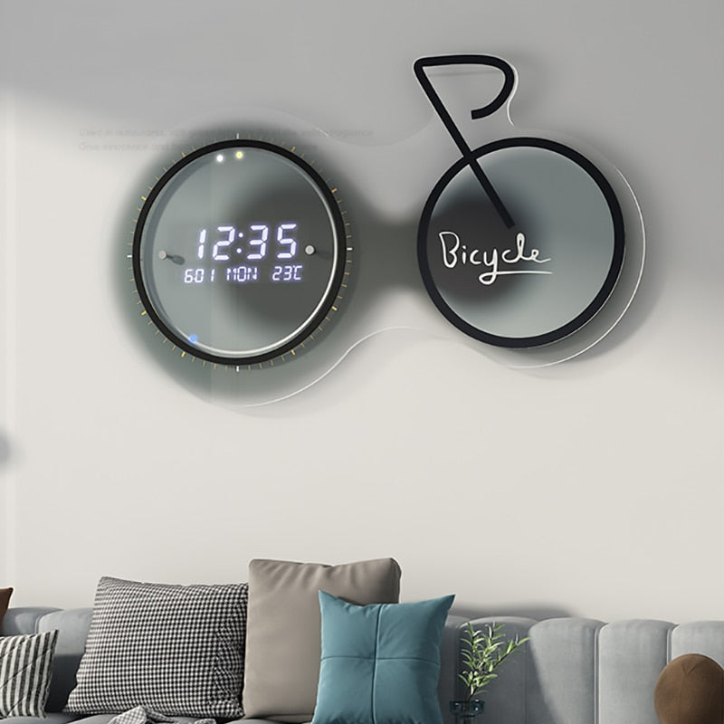 3D Luminous Modern Led Digital Bike Wall Clock