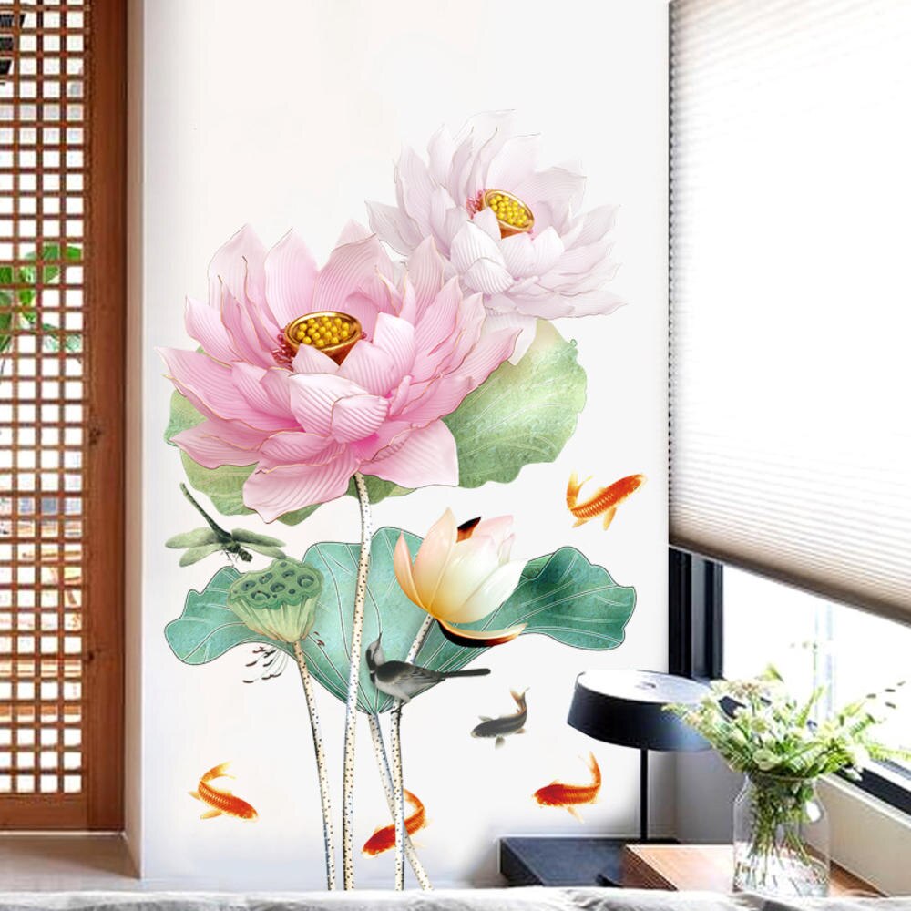 Modern Blossom Lotus Self-Adhesive Wall Sticker