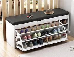 Nordic Wooden Space Saving Shoe Rack Stool