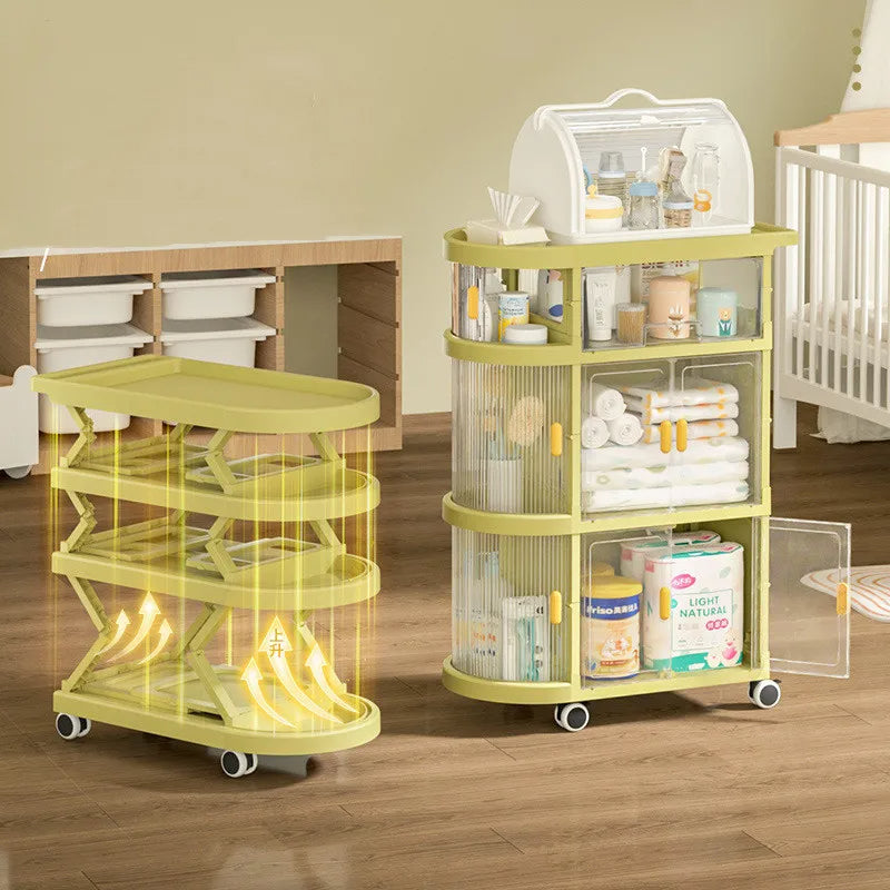 Multi-Layer Storage Organizer Foldable Trolley