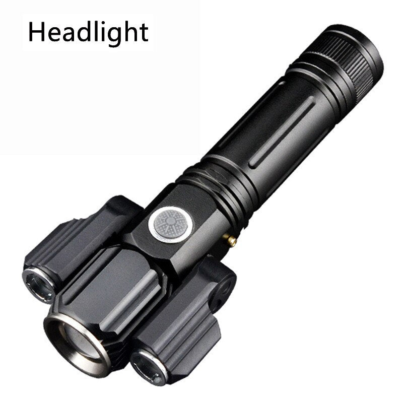 Three Head Rechargeable Rotatable Flashlight