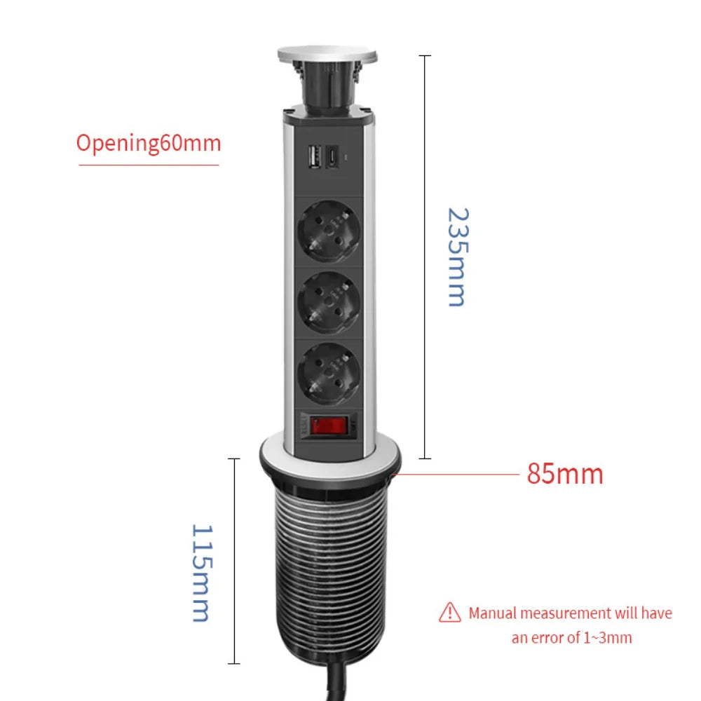 Cable Organizer Table Socket Pop-Up Power Strip