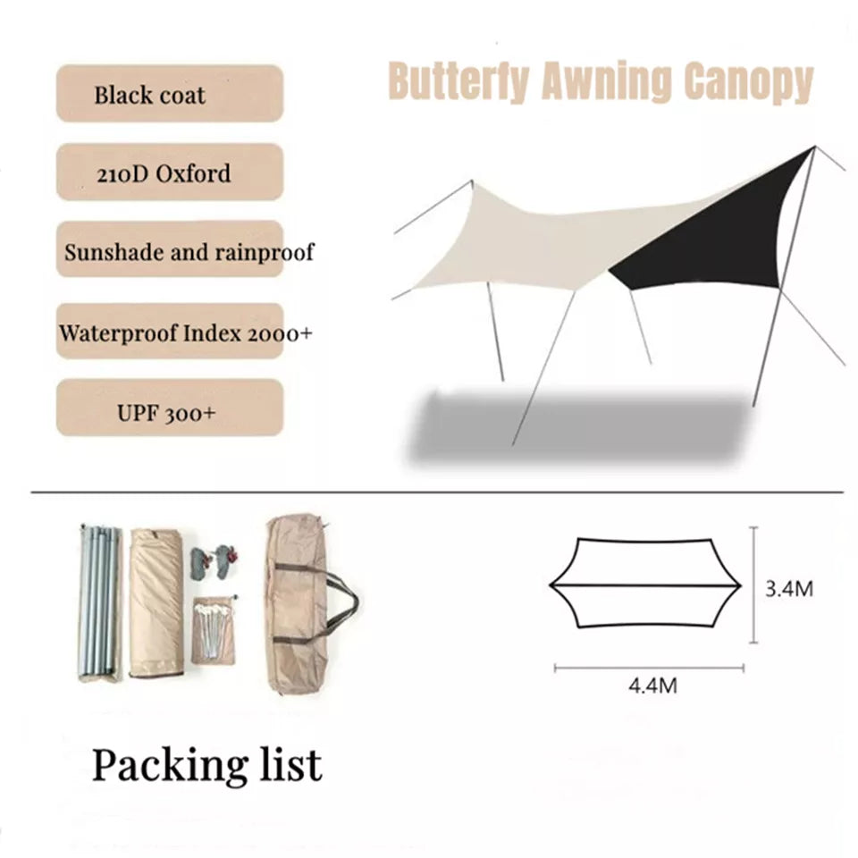 Large Butterfly Ultralight Rainproof Camping Tarps Shelter