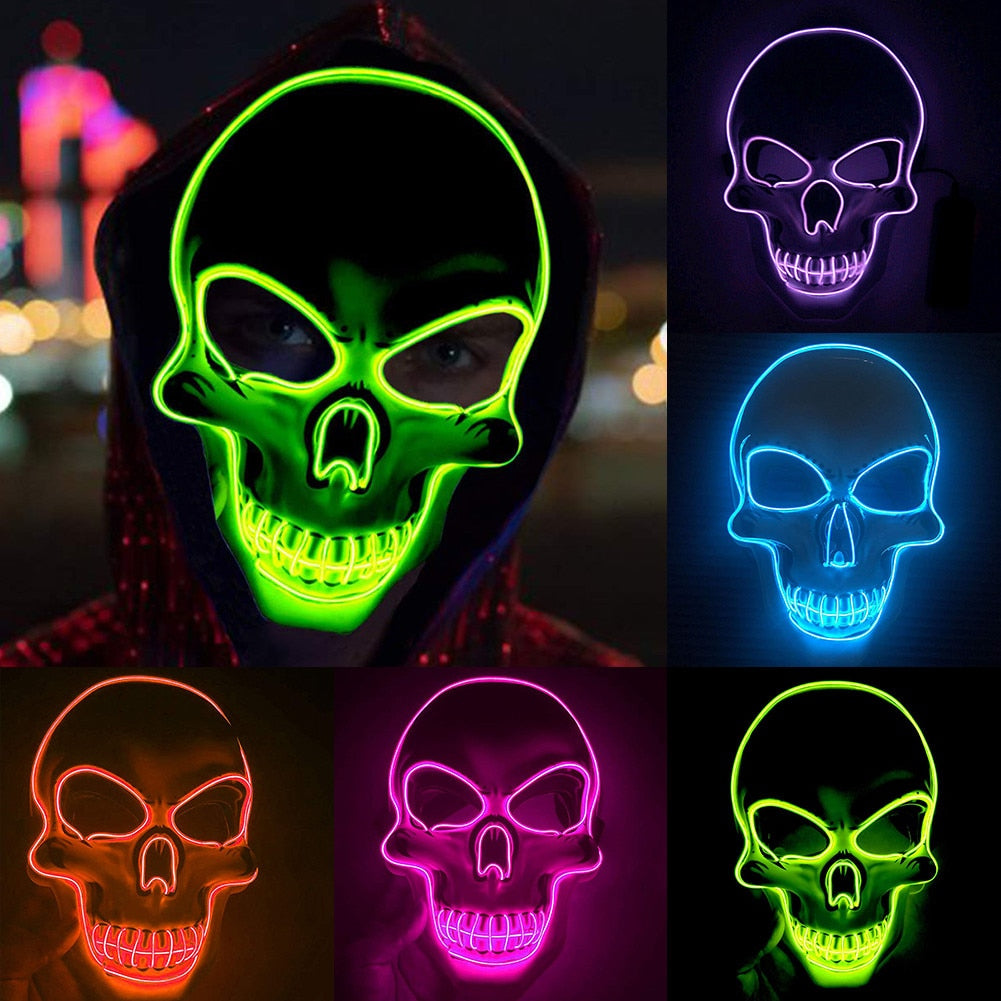 Neon LED Skeleton Party Mask