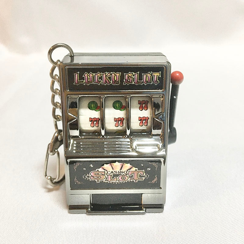 Mini Slot Machine Anti Stress Toy Keychain