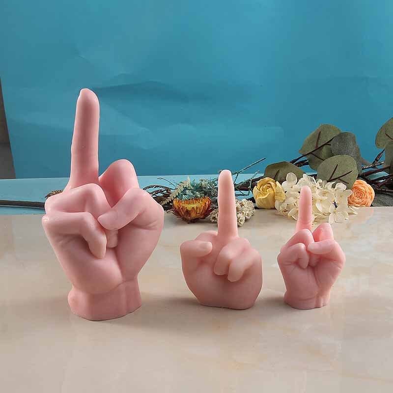 Middle Finger Hand Gestures Artsy Candle DIY Molds