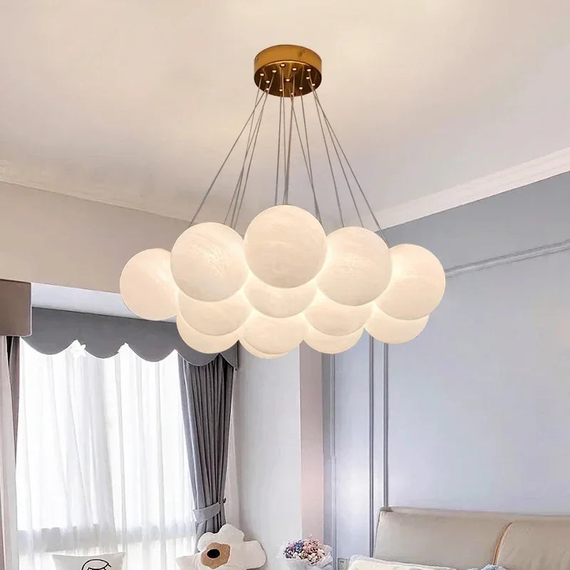 Luminous Sphere Glass French Style Chandelier Lamp