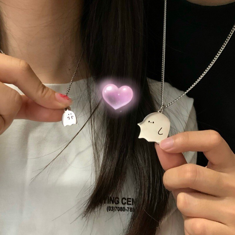 Cute Little Ghost Couple Necklace