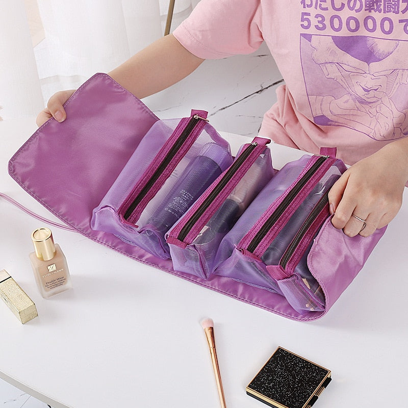 Foldable Detachable Mesh Cosmetic Travel Bag