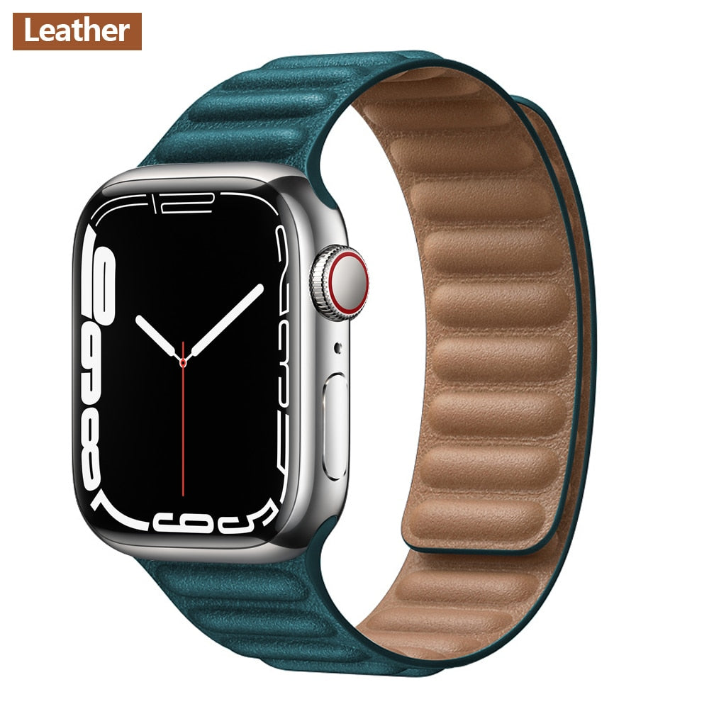 Magnetic Strap Leather Smart Watch Band