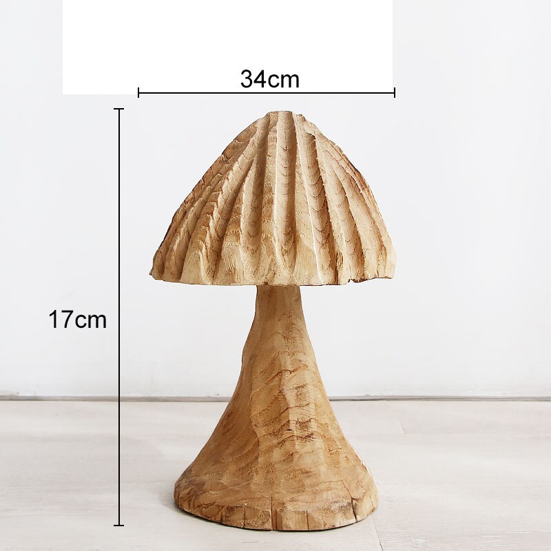 Mushroom Solid Wood Sculpture Home Decor