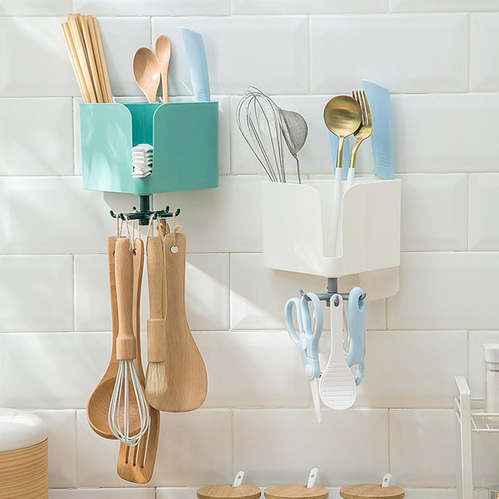 Self-Adhesive Kitchen Utensils Drainer Rack