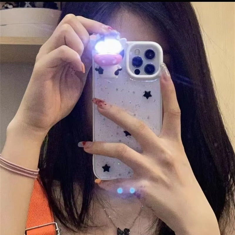 Glowing Cow 3D Transparent iPhone Case