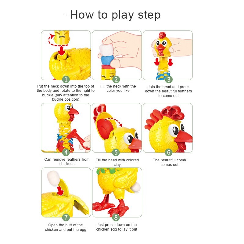 Colorful DIY Silly Feathered Chicken Toy