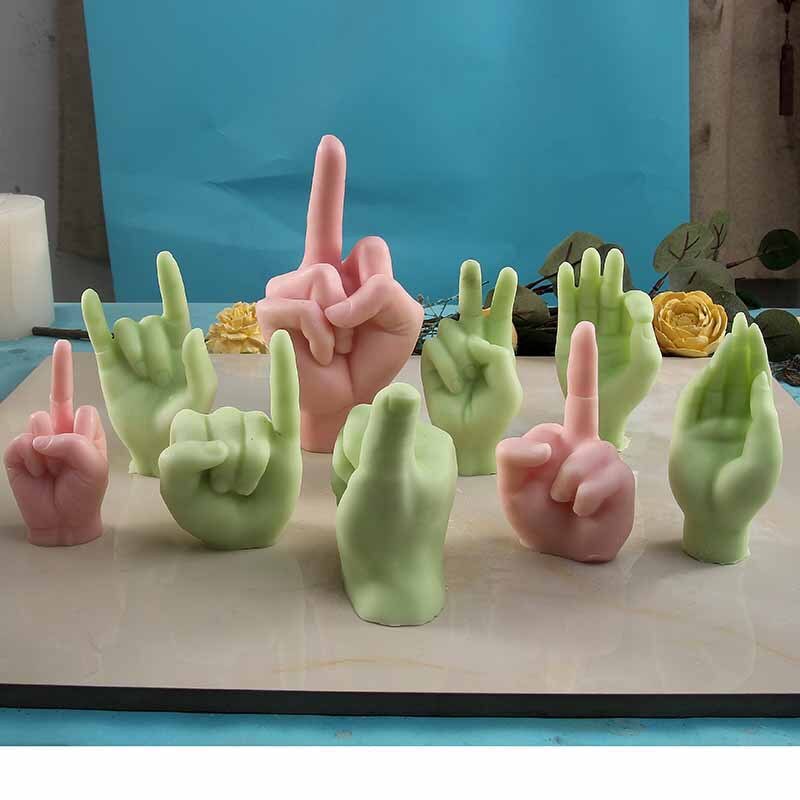 Middle Finger Hand Gestures Artsy Candle DIY Molds