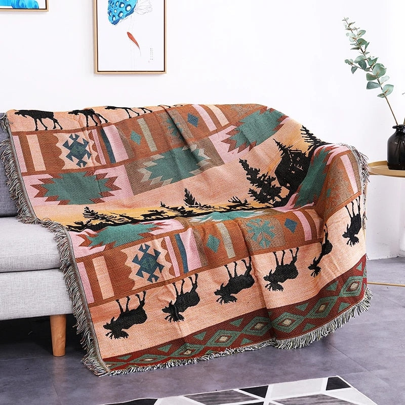 Vintage Pumpkin Sofa Cover Blanket