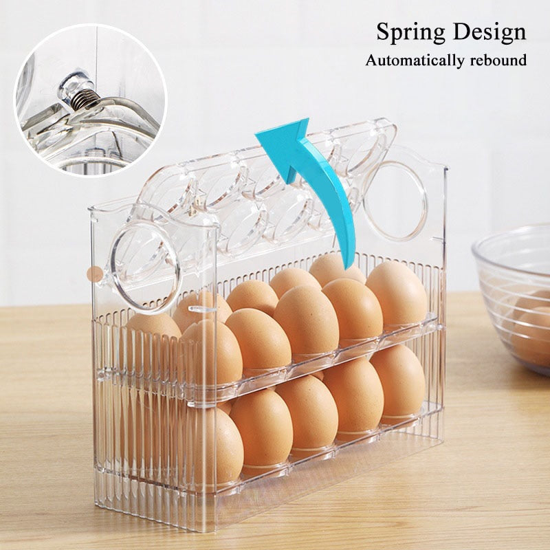 Automatic Flip Egg Storage Rack