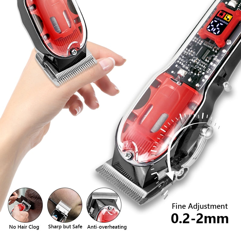 Professional Transparent LCD Hair Trimmer