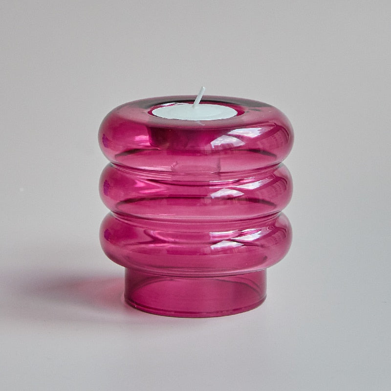 Dual Glass Spiral Candle Holder